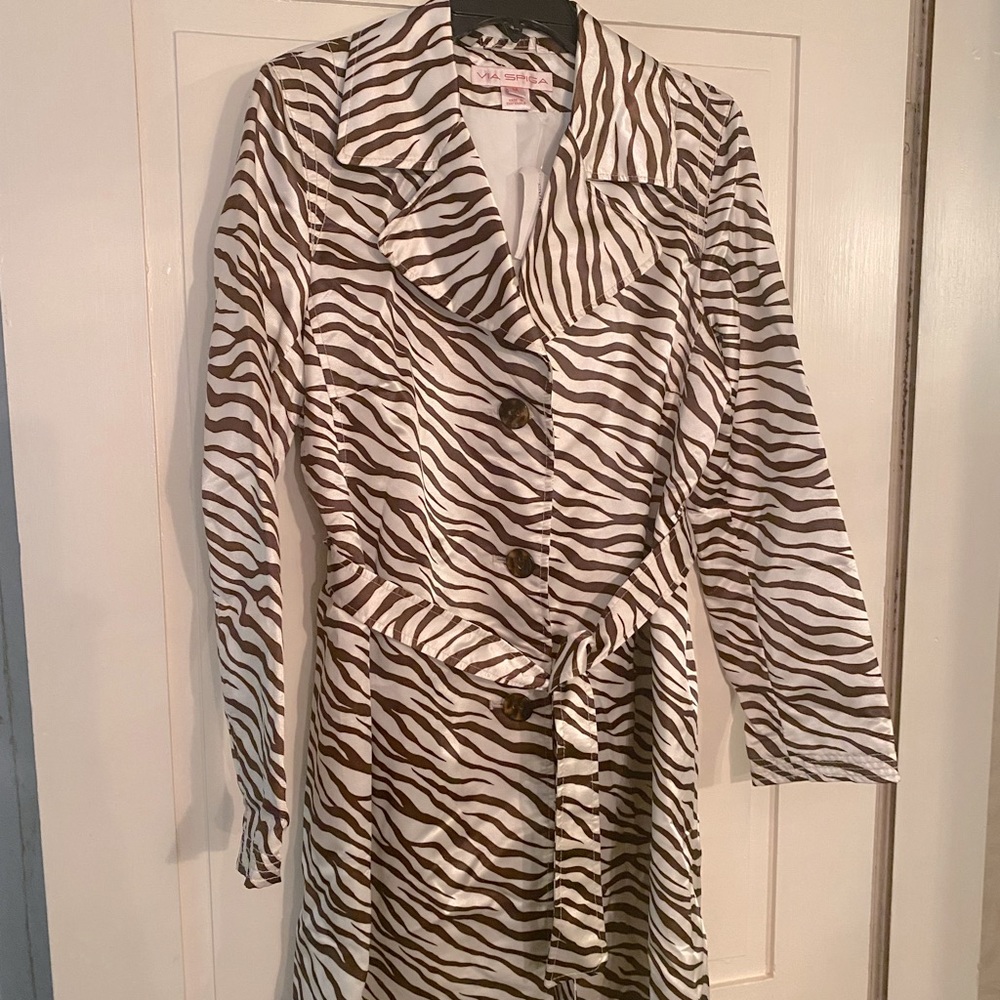 Via Spiga Zebra Trench Coat